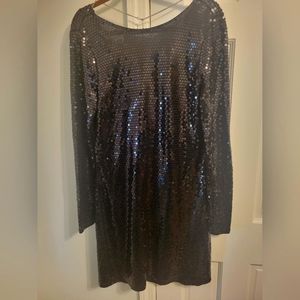 Michael Kors Black Sequin Cocktail Dress Sz L